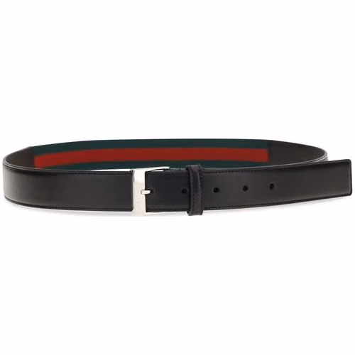 Gucci Black Calf Leather Bos Taurus Regular Belt