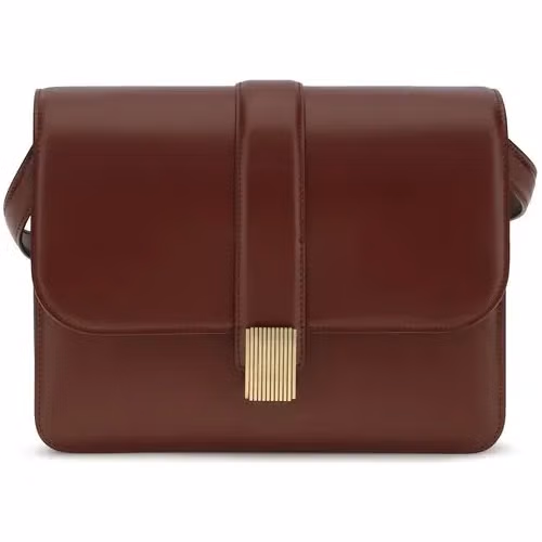 Khaite Bordeaux Calf Leather Bos Taurus Shoulder Bag