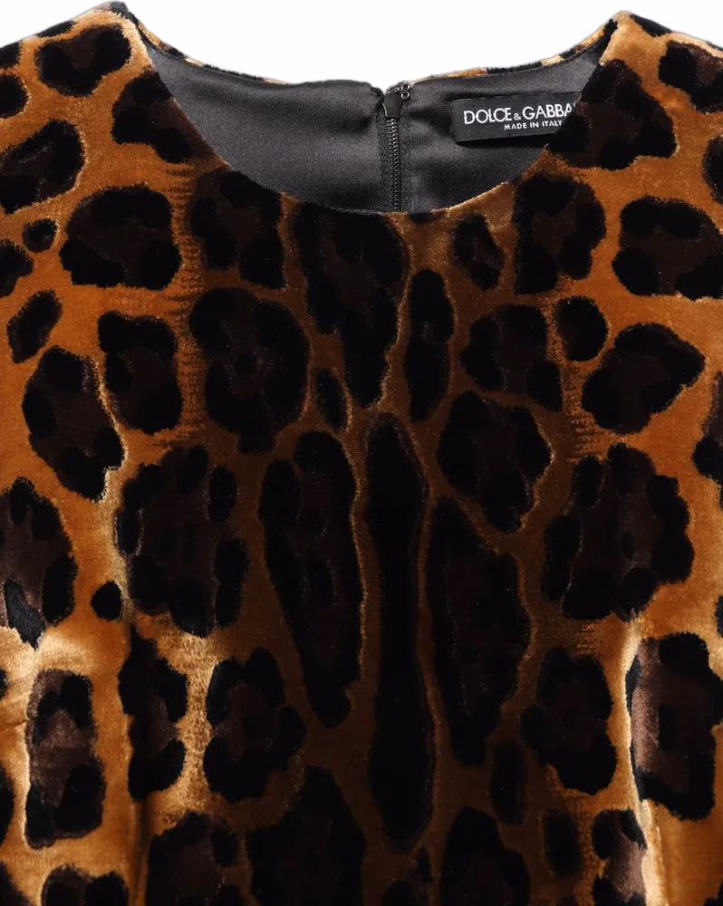 Dolce & Gabbana Brown Leopard Sleeveless Sheath Mini Dress