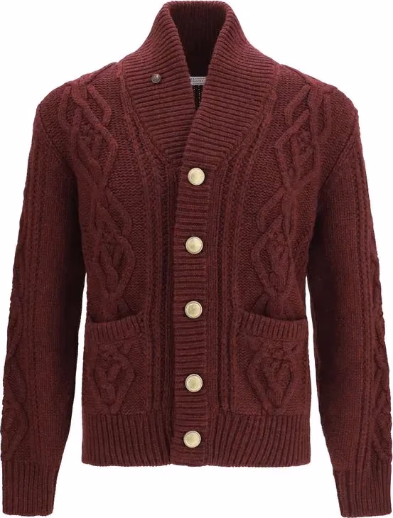 Brunello Cucinelli Bordeaux Cashmere Cardigan
