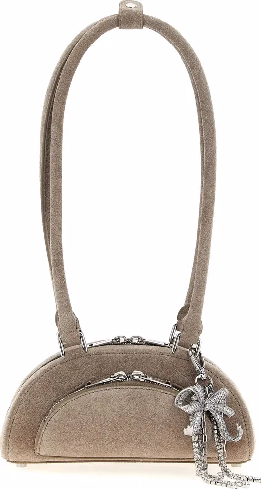 Self-Portrait Gray Lamb Leather Shoulder Bag