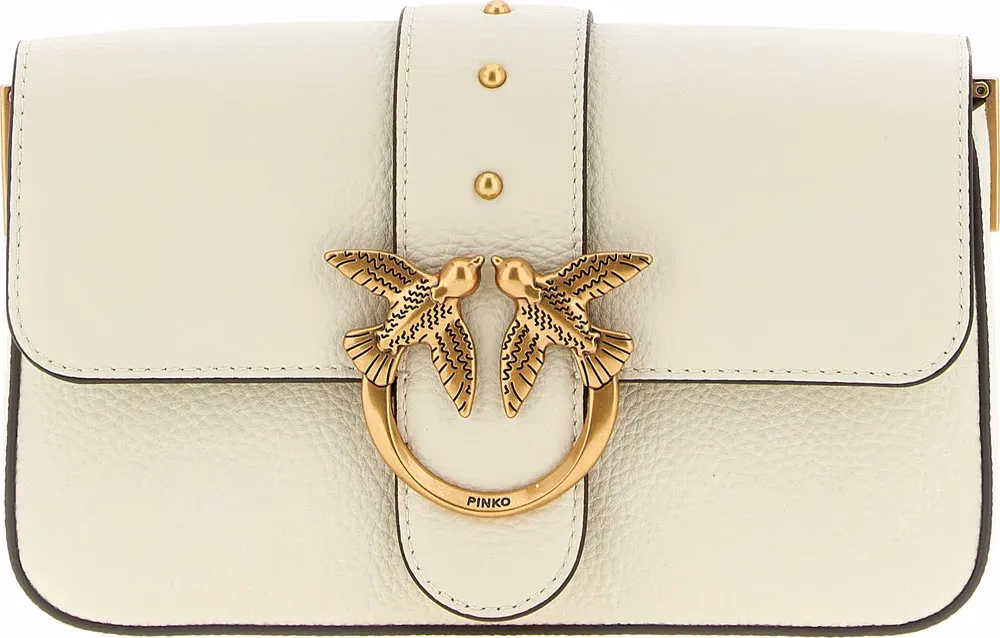 PINKO White Goatskin Crossbody Bag