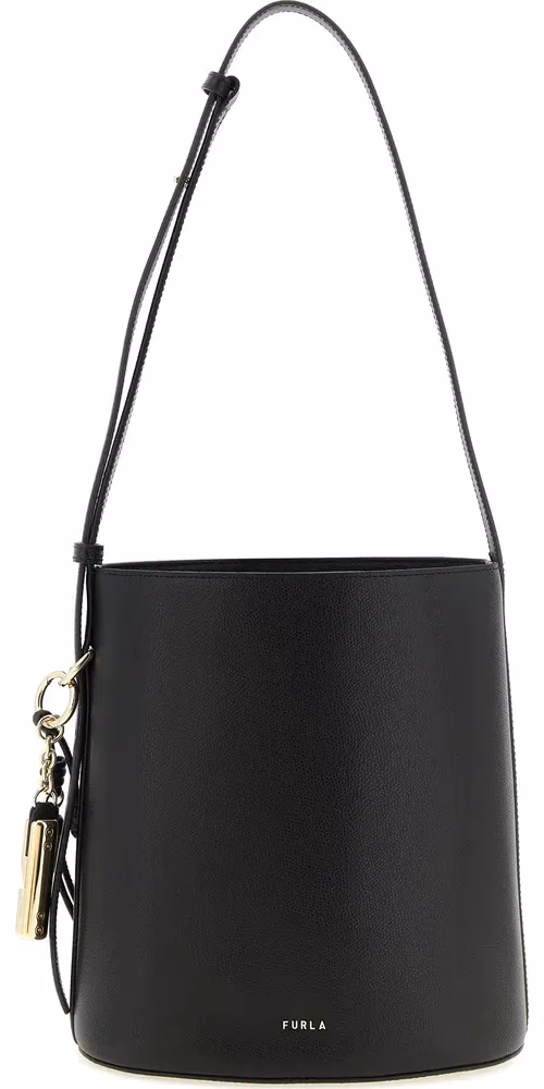 Furla Black Calfskin Shoulder Bag