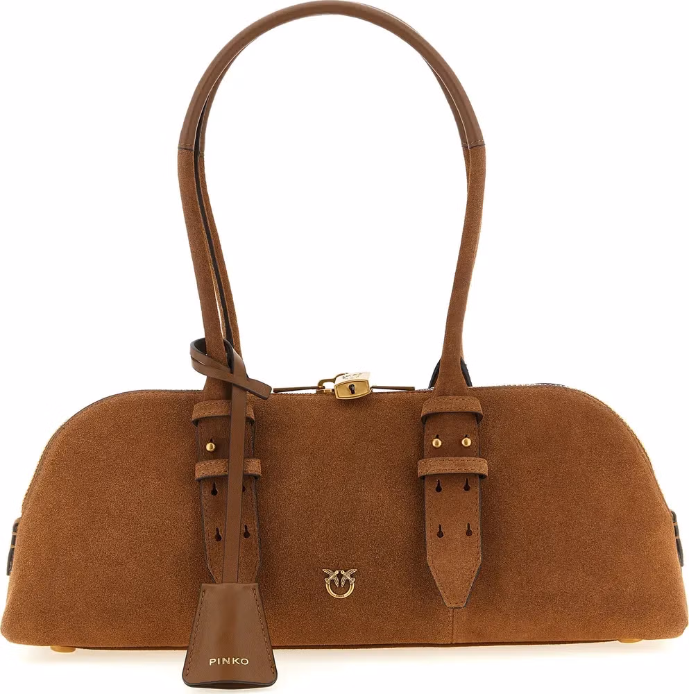 PINKO Brown Cowhide Shoulder Bag