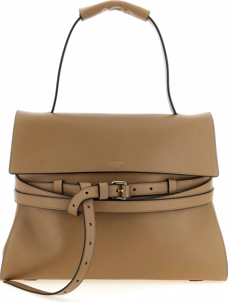 Moschino Beige Napa Leather / Calf Bos Taurus Shoulder Bag