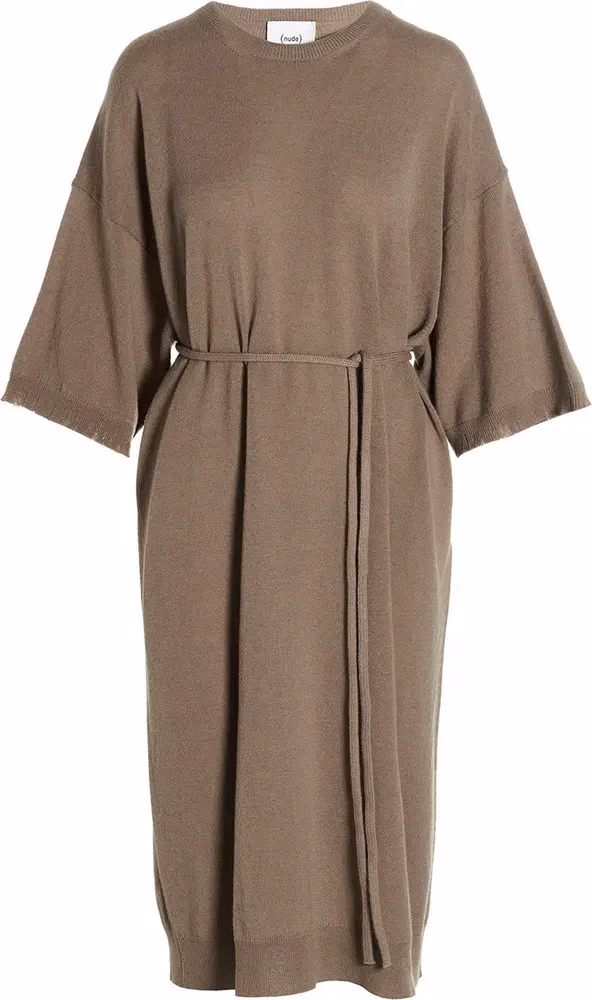 NUDE Beige Virgin Wool Long Dress