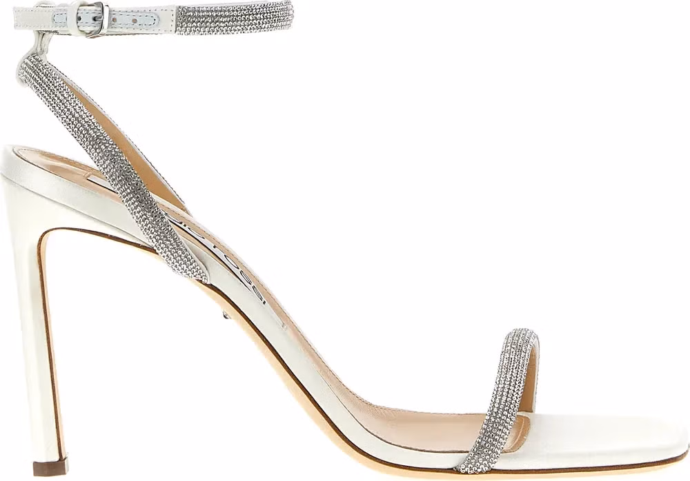 Sergio Rossi White Goatskin Stiletto Heel Sandals