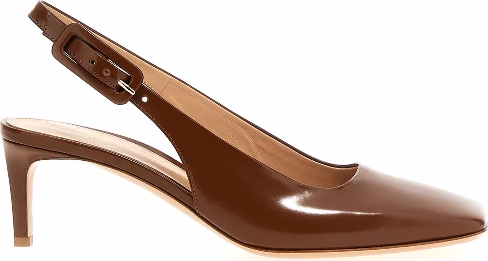 Gianvito Rossi Brown Goatskin Mid Heel Pumps