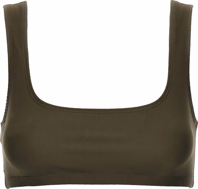 Brown Polyamide Tank Tops