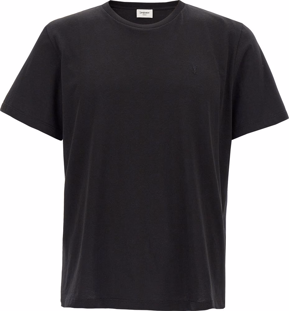 Saint Laurent Black Cotton T-Shirt