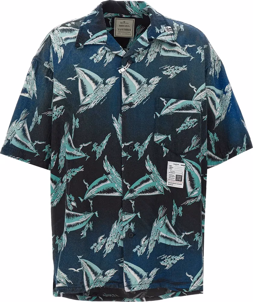 Maison Mihara Yasuhiro Blue Rayon Blouse
