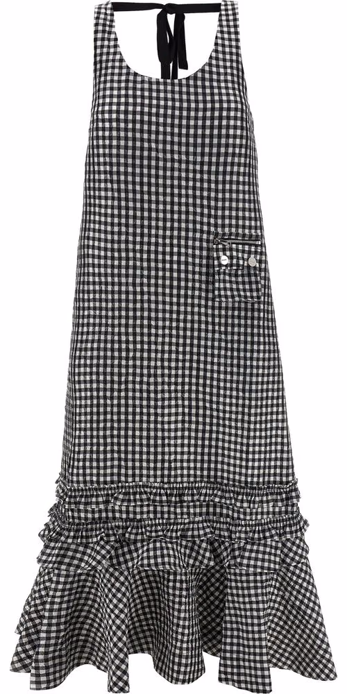 Ganni Black Polyester Midi Dress