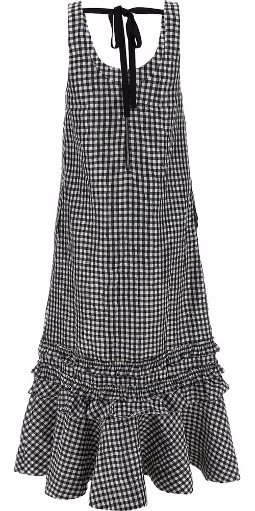 Ganni Black Polyester Midi Dress