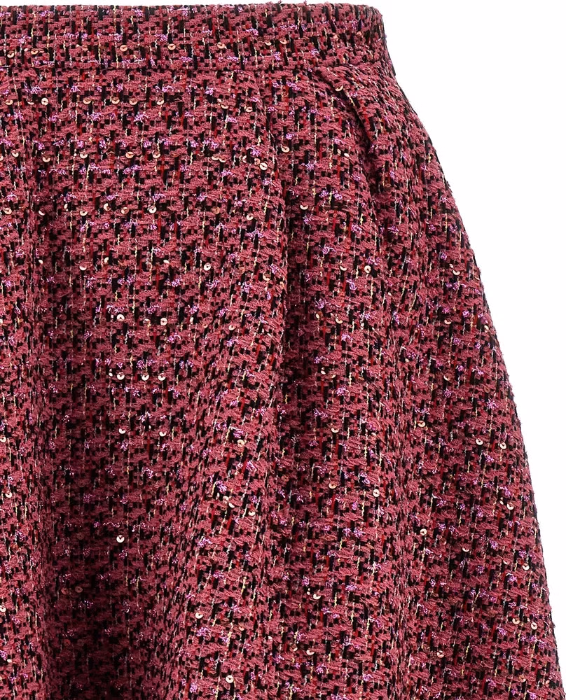 Alessandra Rich Multicolor Polyamide Midi Skirt