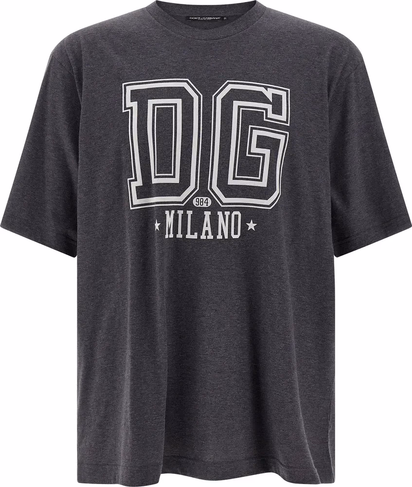 Dolce & Gabbana Gray Cotton T-Shirt