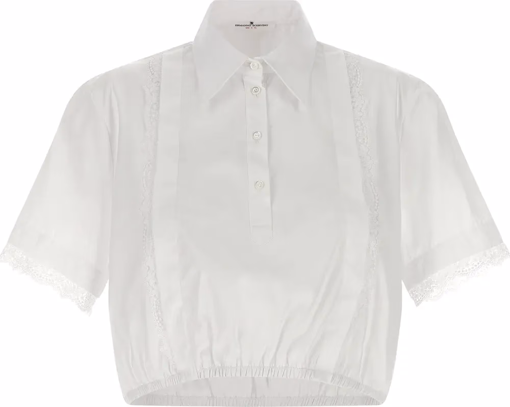 Ermanno Scervino White Cotton Blouse