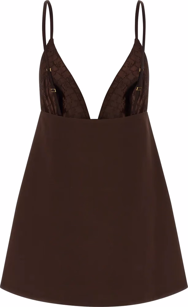 Elisabetta Franchi Brown Polyester Short Dress