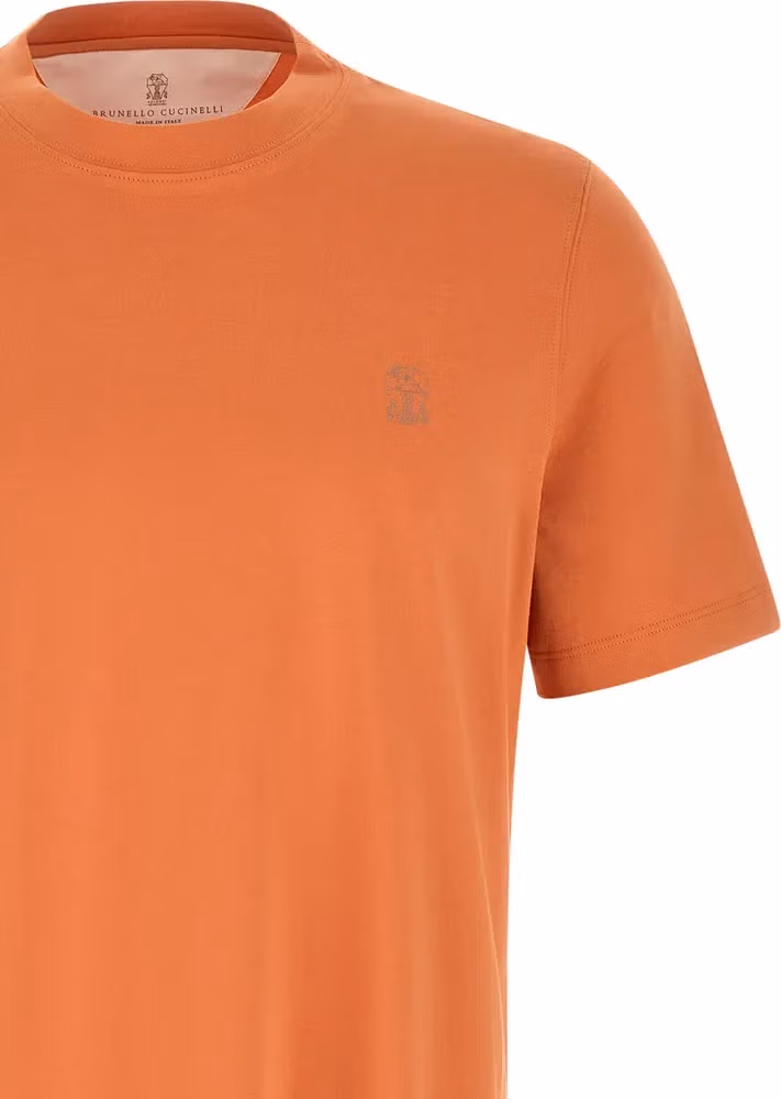 Brunello Cucinelli Orange Cotton T-Shirt