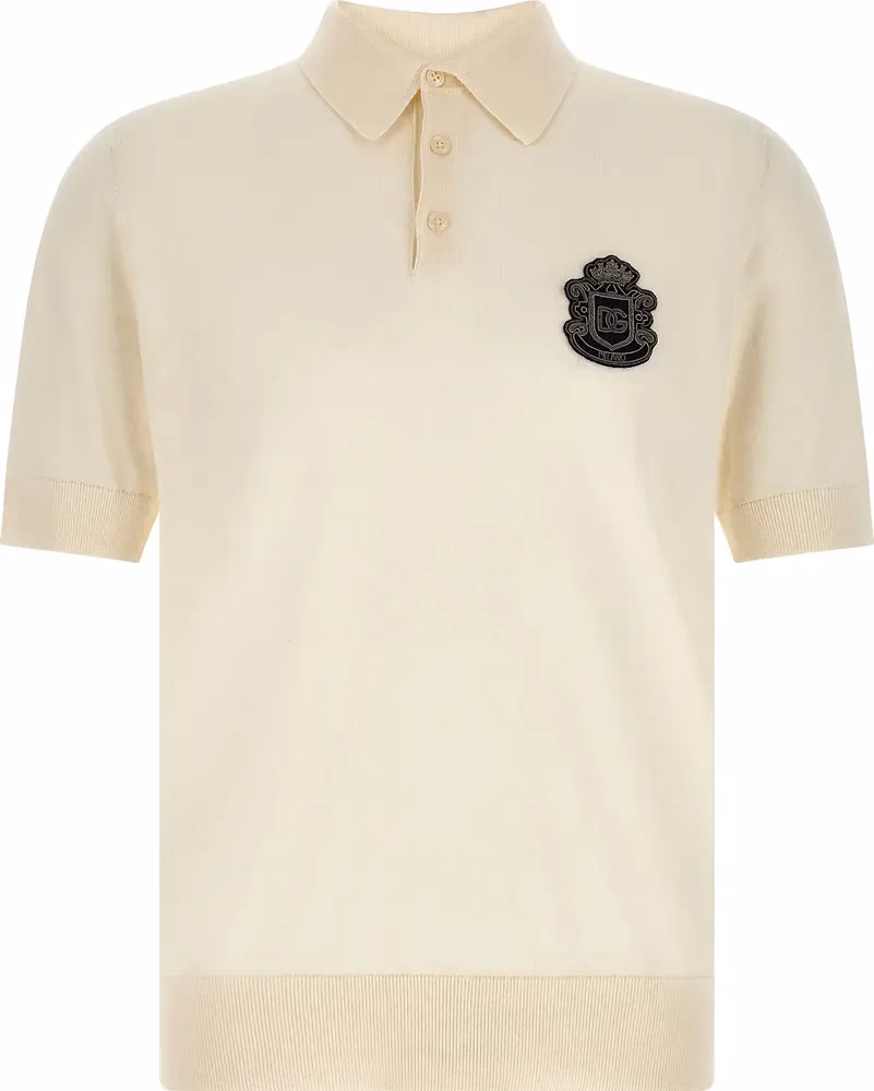 Dolce & Gabbana White Cotton Polo Shirt