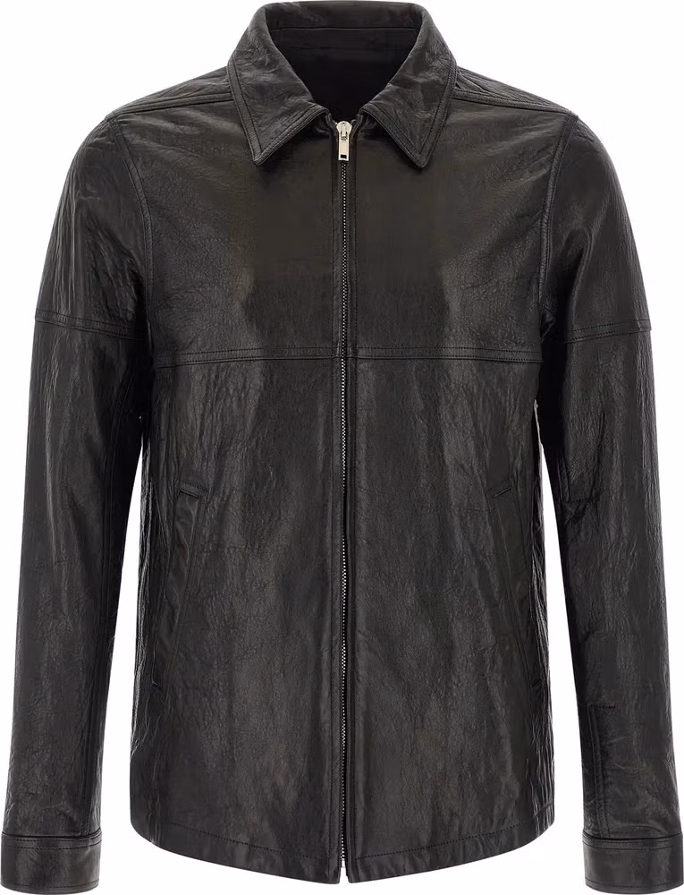 Rick Owens Black Lamb Leather Leather Jacket