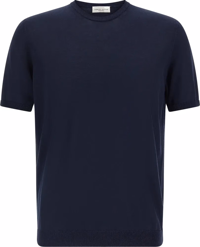 Roberto Collina Blue Cotton Cardigan