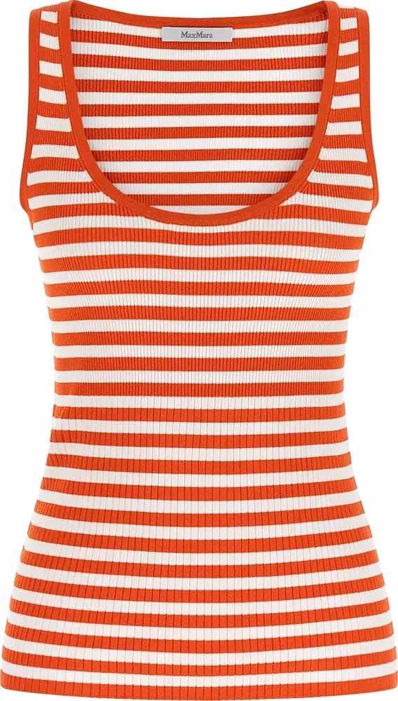 Max Mara Multicolor Viscose Sleeveles T-Shirt