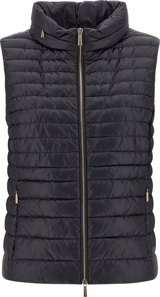 MooRER Black Polyester Sleeveless Jacket