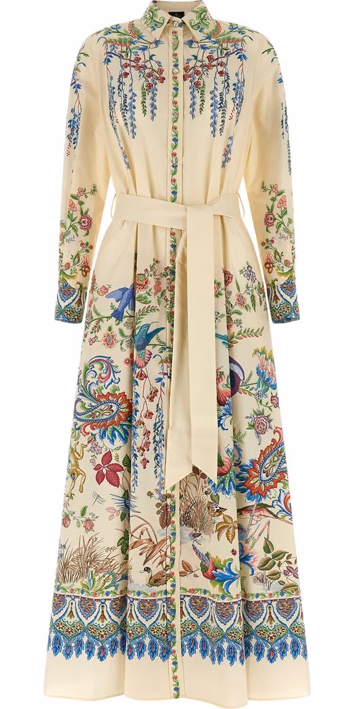 Etro Multicolor Cotton Long Dress