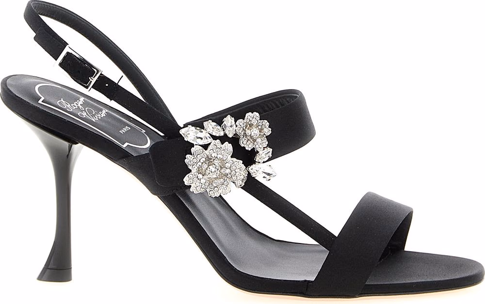Roger Vivier Black Viscose Stiletto Heel Sandals