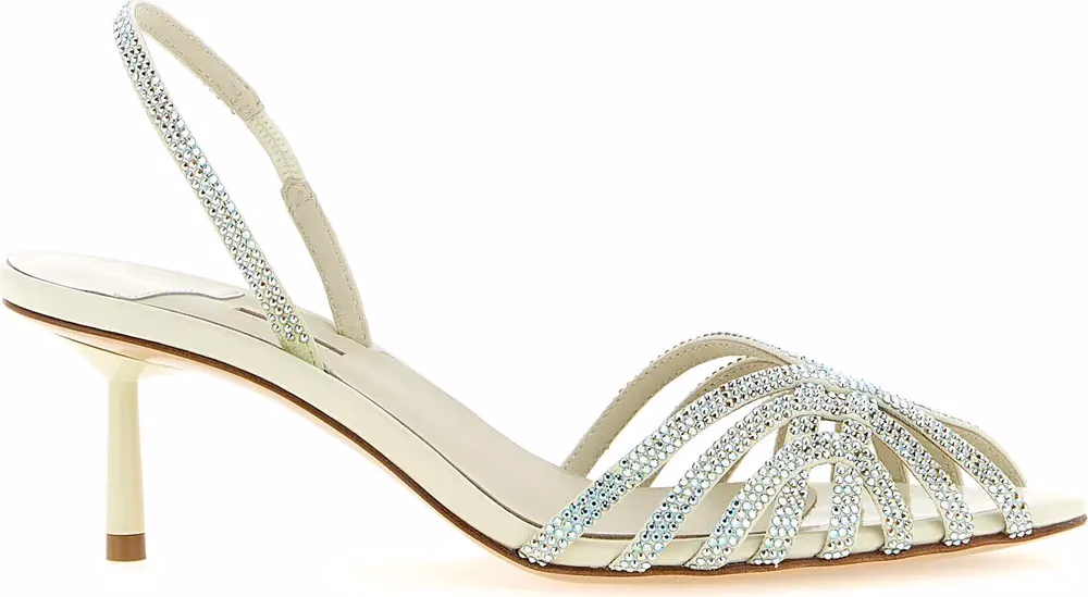 LE SILLA Bicolor Goatskin Stiletto Heel Sandals