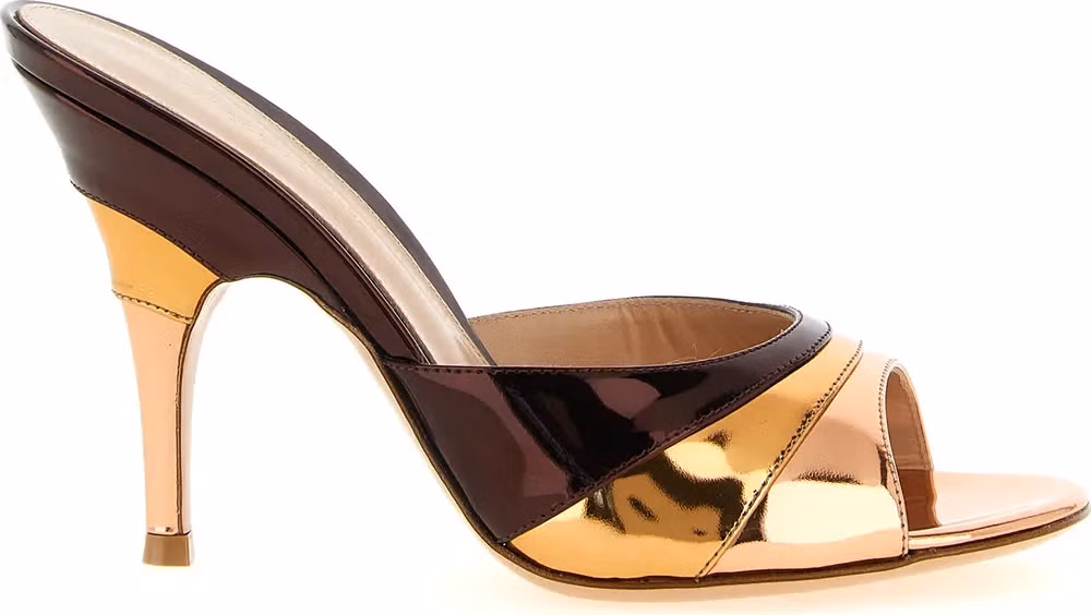 Gianvito Rossi Multicolor Calfskin Stiletto Heel Sandals