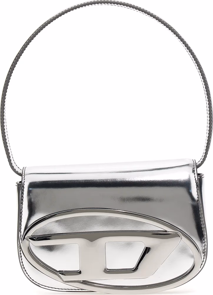 Diesel Silver Cowhide Shoulder Bag