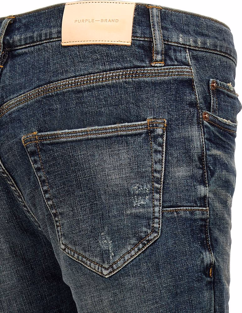 PURPLE Blue Cotton Flared Jeans