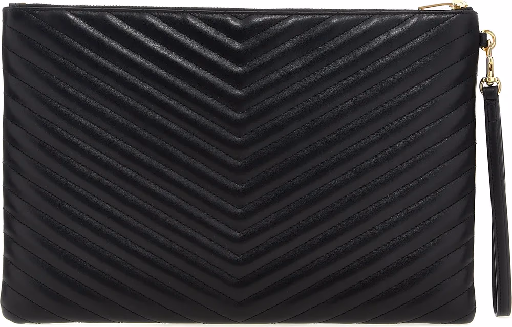 Saint Laurent Black Calfskin Clutch Bag