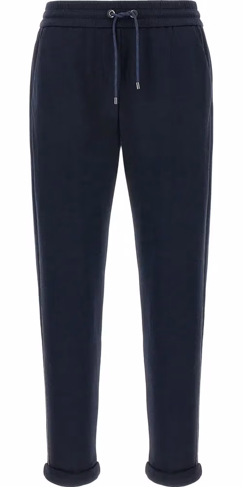 Brunello Cucinelli Blue Cotton Joggers (Workout Pants)