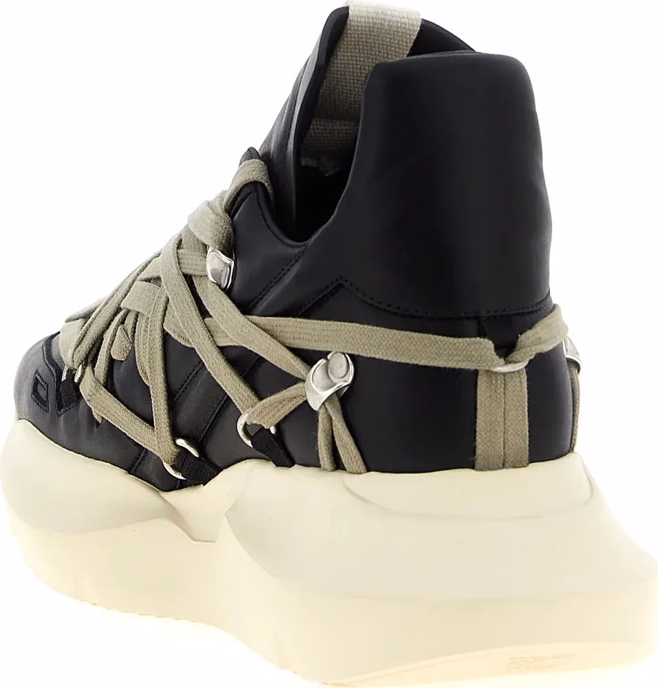 Rick Owens Black Calfskin Athletic Sneakers