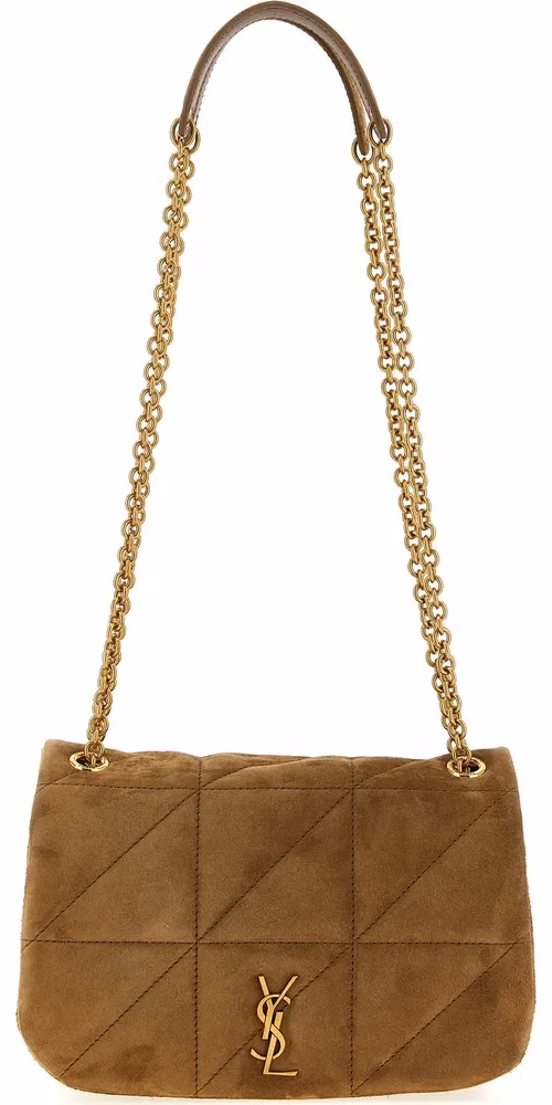 Saint Laurent Beige Calfskin Shoulder Bag