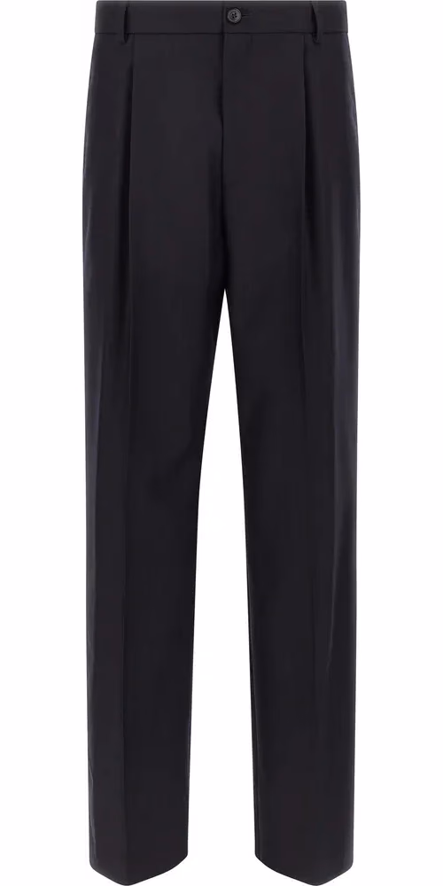 Dries Van Noten Blue Wool Dress Pants