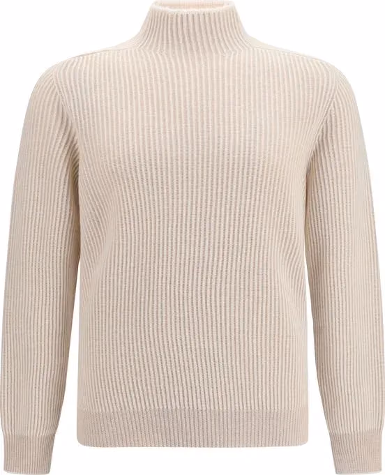 Brunello Cucinelli Beige Cashmere Turtleneck