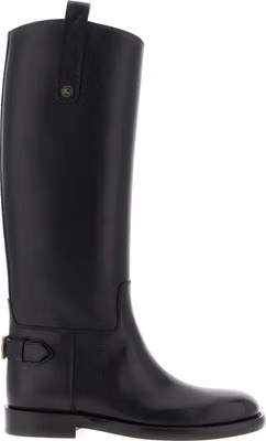 Black Calfskin Over The Knee