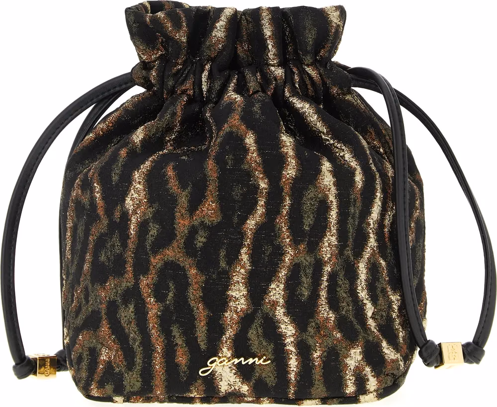 Ganni Brown Polyester Clutch Bag