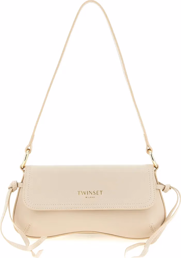 Twinset White Leather Shoulder Bag