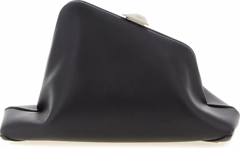 The Attico Black Calfskin Clutch Bag