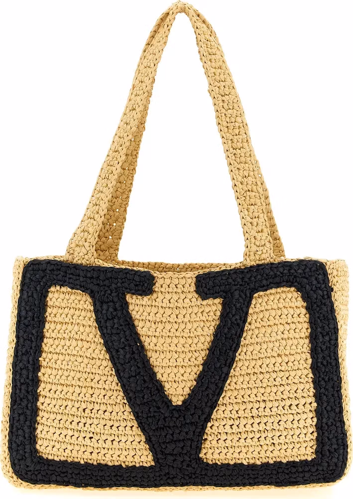 Valentino Garavani Beige Viscose Tote Bag