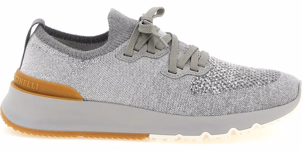Brunello Cucinelli Gray Cotton Athletic Sneakers