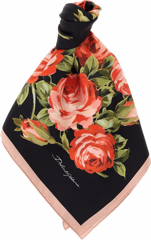 Dolce & Gabbana Black Silk Foulard