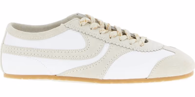 Beige Cowhide Low Top Sneakers
