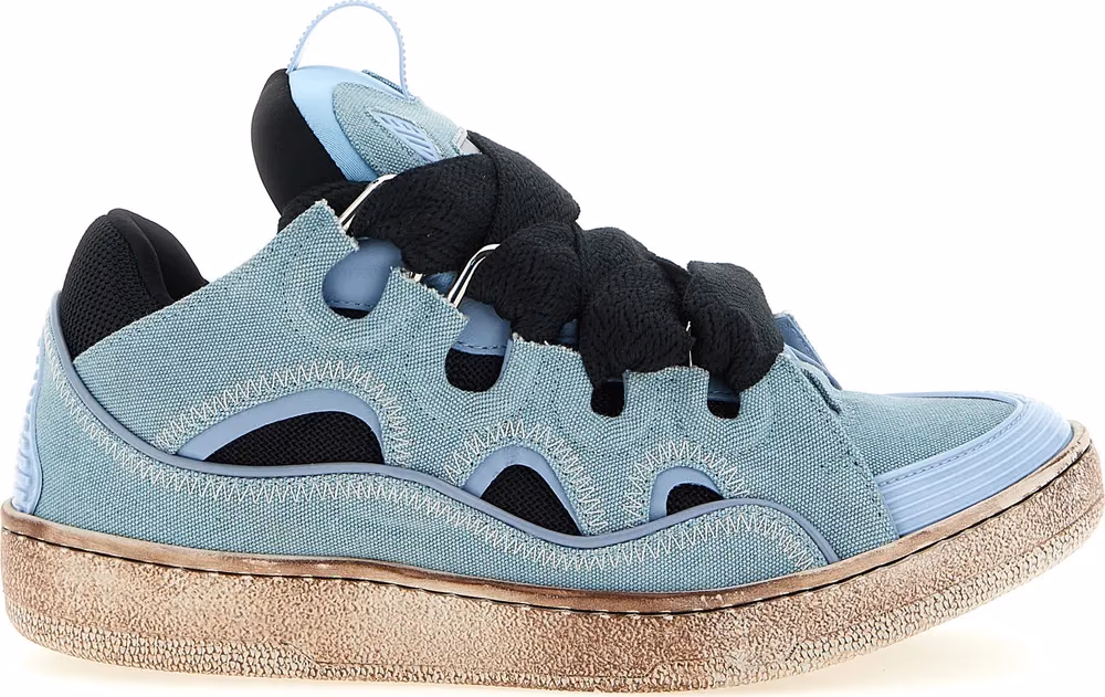 Lanvin Blue Cotton Athletic Sneakers