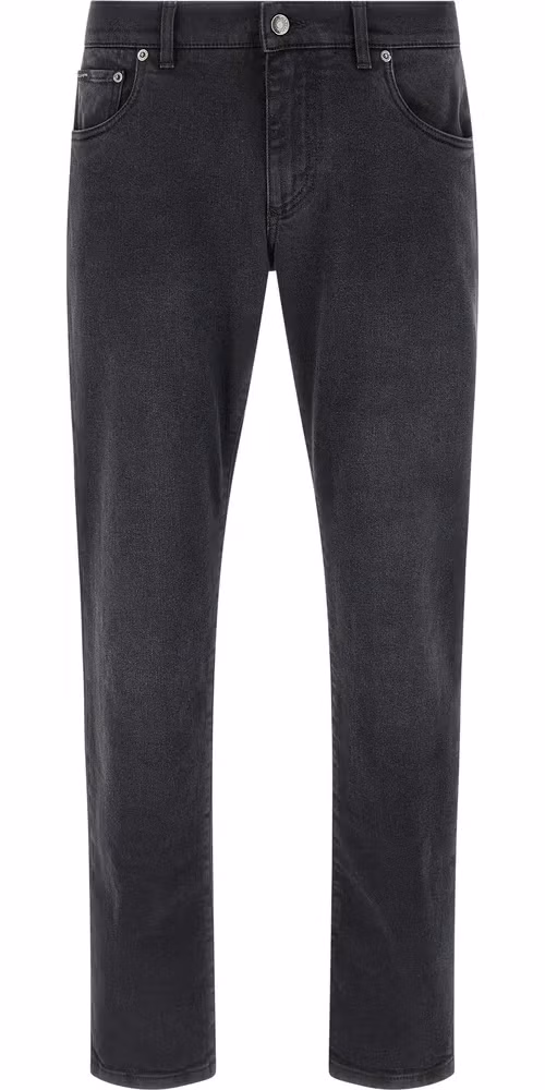 Dolce & Gabbana Black Cotton Straight-Leg Jeans