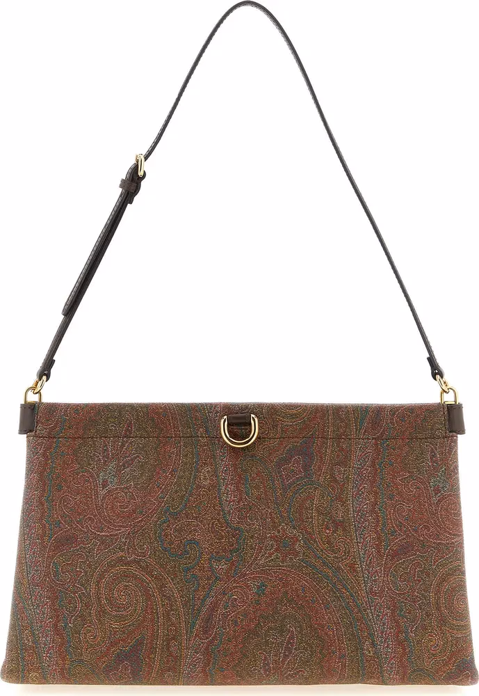Etro Brown Cotton Clutch Bag
